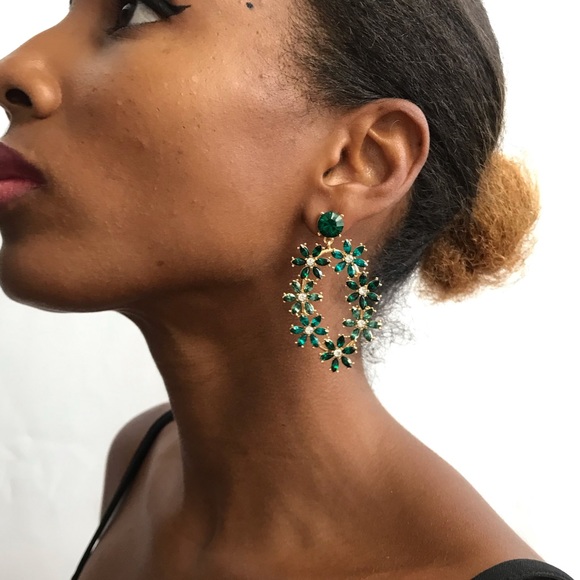 Flower Gold-Tone Drop Earrings - Picture 16 of 17